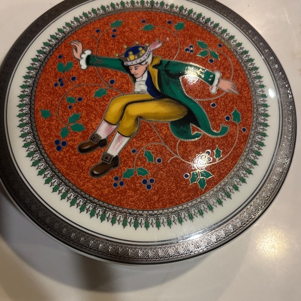 Mikasa Decorative Box with Orange and Green Design
